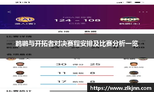 鹈鹕与开拓者对决赛程安排及比赛分析一览